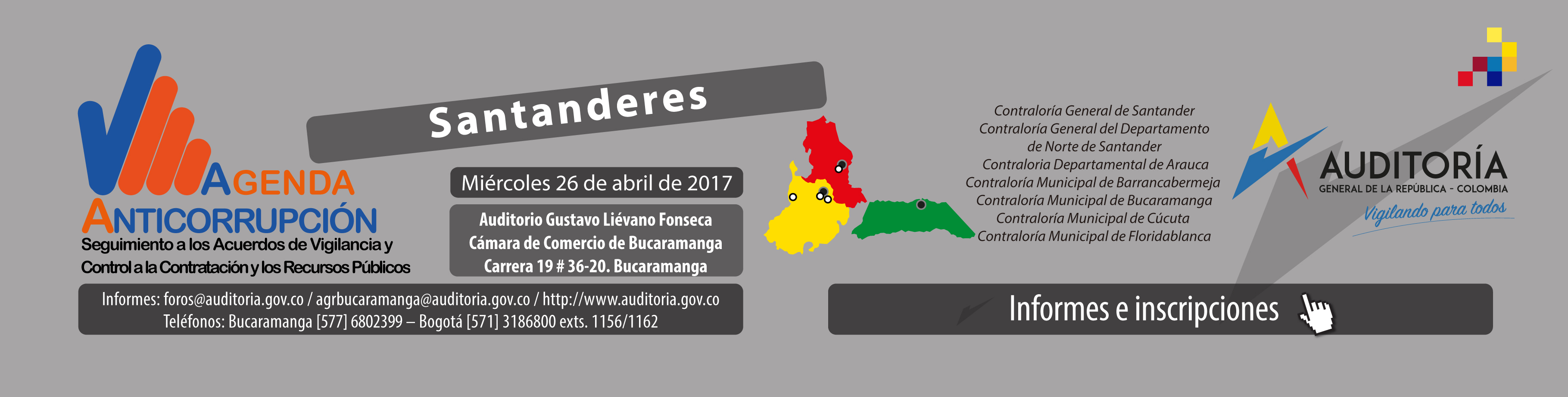  Mañana en Bucaramanga: Agenda Anticorrupción en audiencia pública organismos de control fiscal de los santanderes