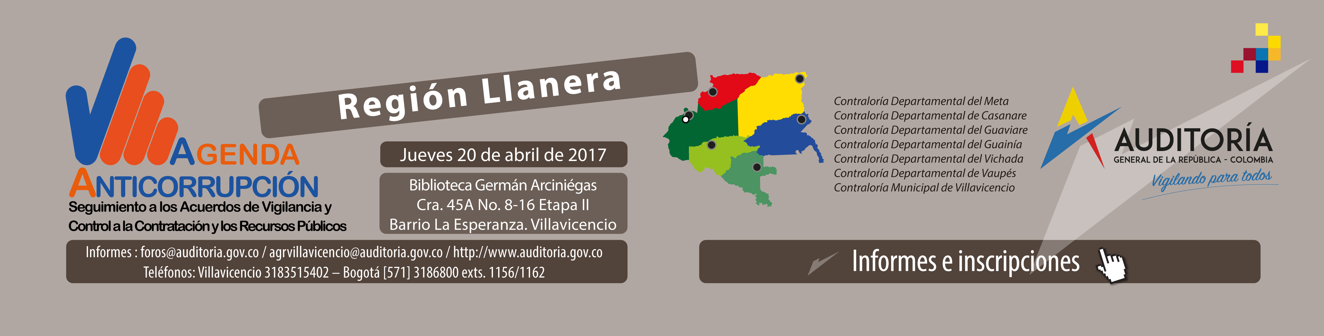  En Villavicencio: Agenda Anticorrupción de organismos de control fiscal de la región Llanera