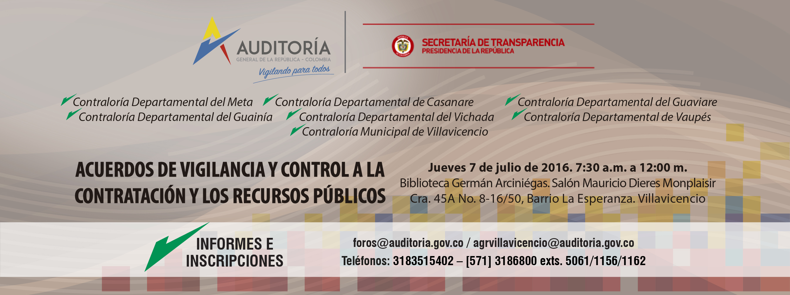 Acuerdos de vigilancia y control. Villavicencio