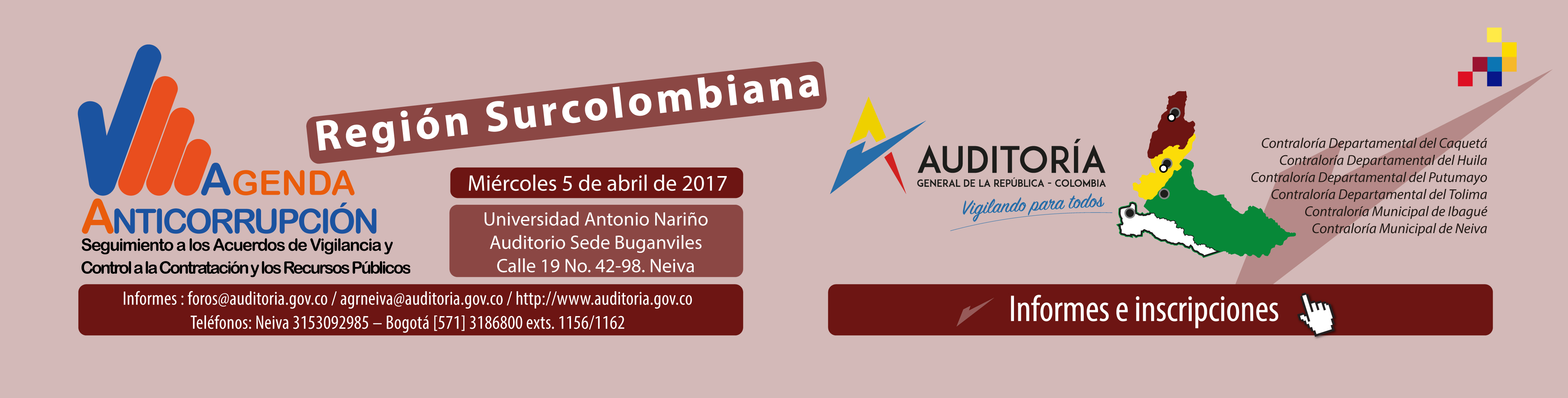 Agenda anticorrupción - Región Surcolombiana