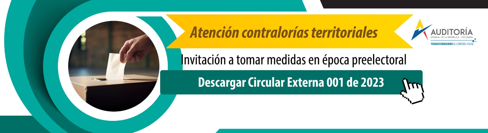 Circular externa - Invitación a tomar medidas preelectorales - Omagen general colores verde y amarillo